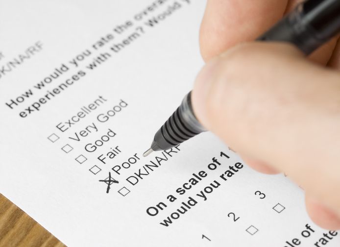 Questionnaire form answered poor